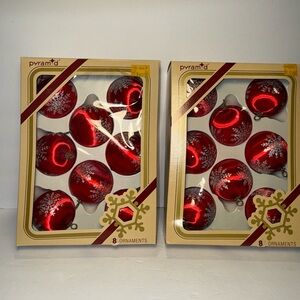 Vintage Ornaments PYRAMID Unbreakable SATIN SHEEN In Original Box  8 (2 boxes)